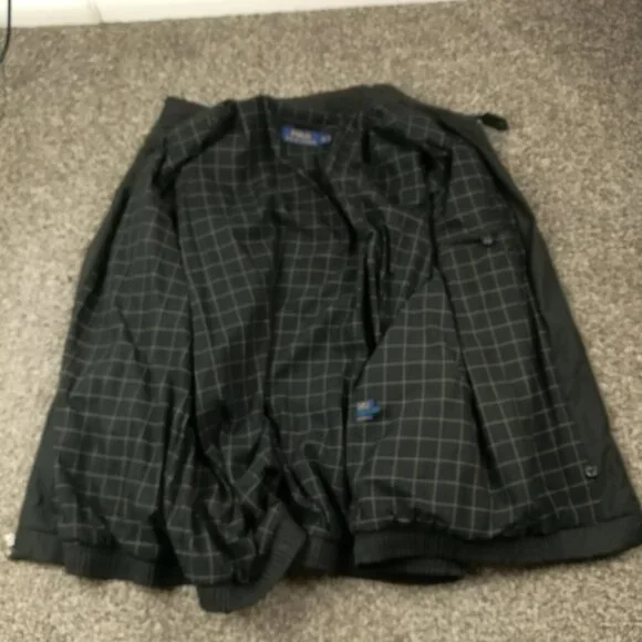 Polo Ralph Lauren Jacket Harrington Full Zip Plaid Lined Black Mens 4XB